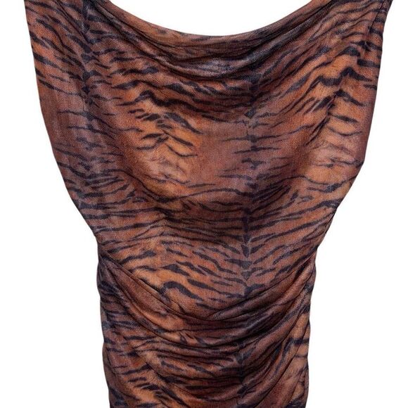 Princess Polly HARLAN RUCHED MINI DRESS BROWN TIGER PRINT SIZE 0 -  mordernwear.com